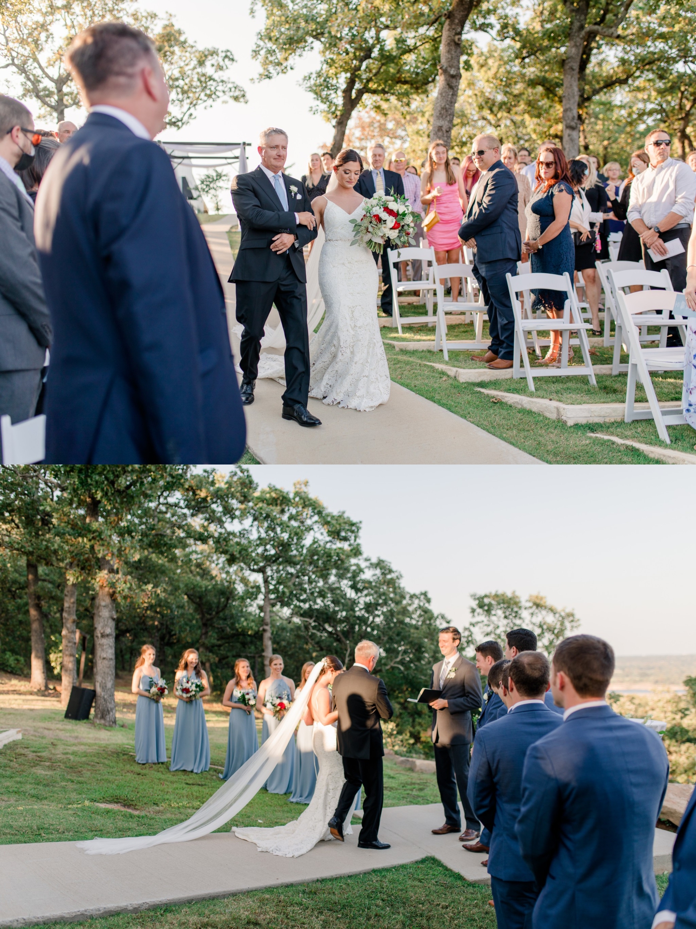 Fall wedding ceremony at Dream Point Ranch