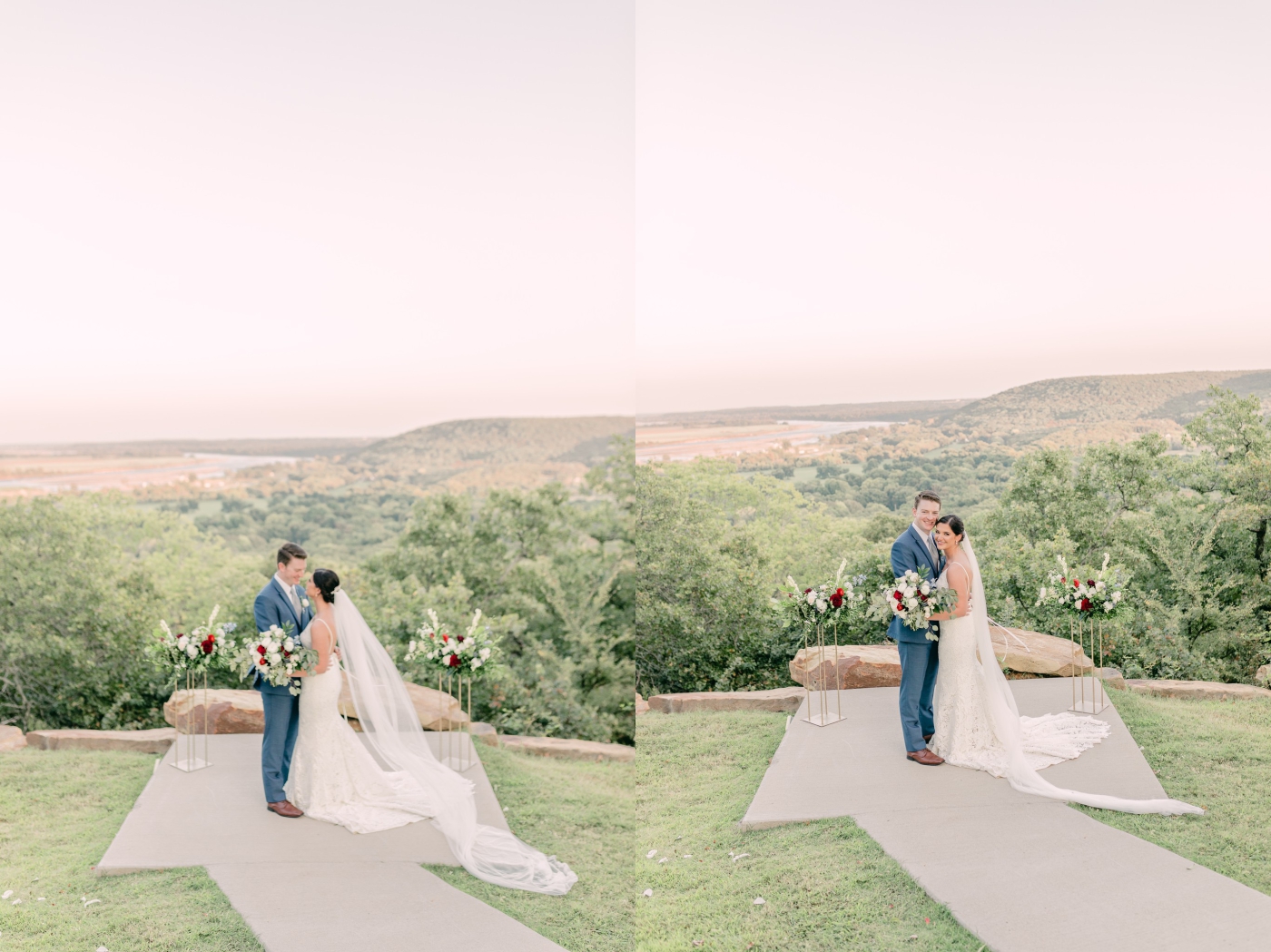 bride and groom portraits for intimate fall wedding