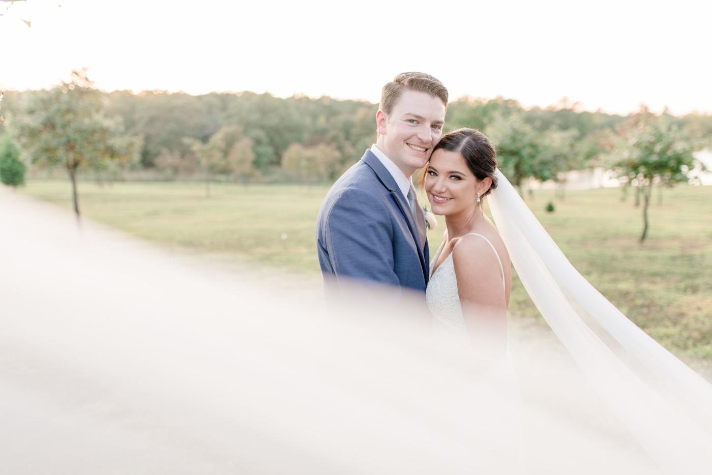 bride and groom portraits for intimate fall wedding