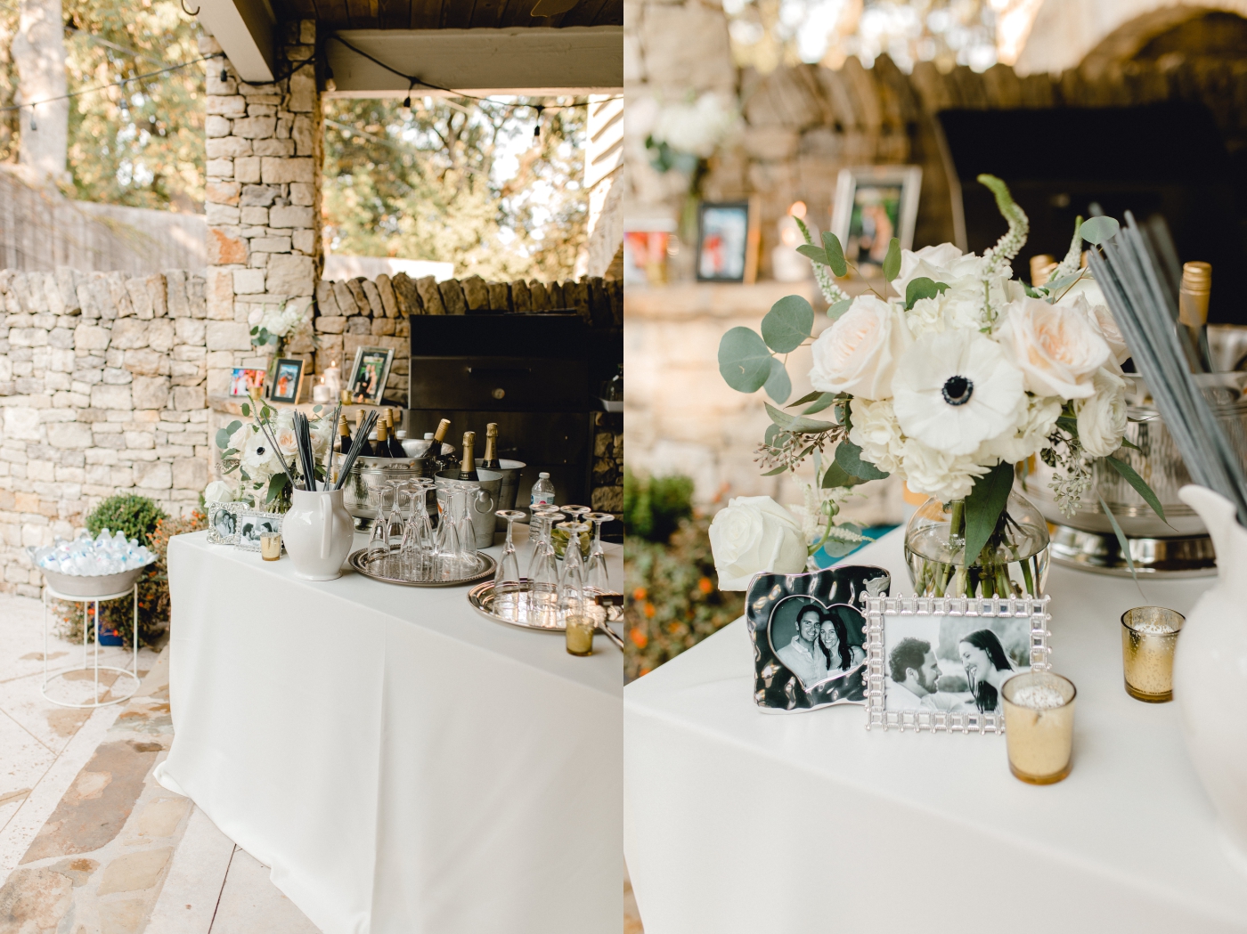 Elegant and classic white and gold backyard wedding