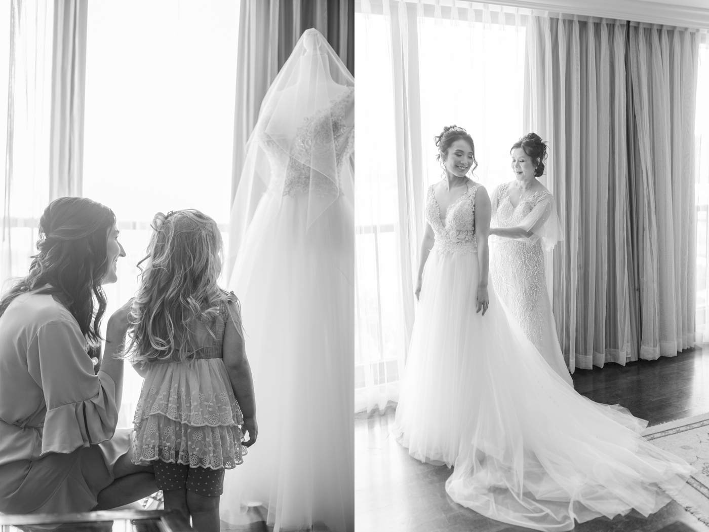 Bride getting ready for her spring wedding