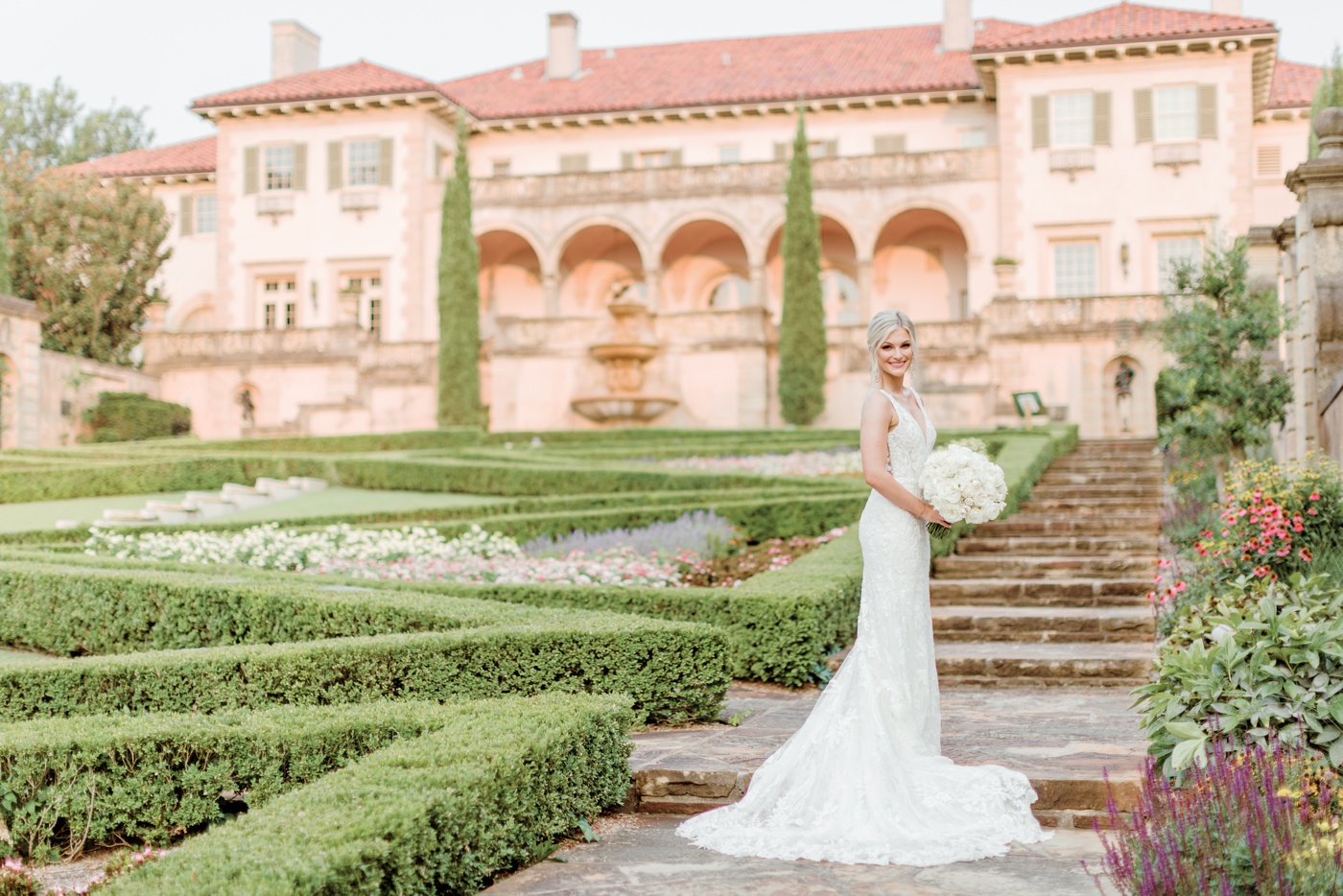 Bride portraits at the Philbrook Museum