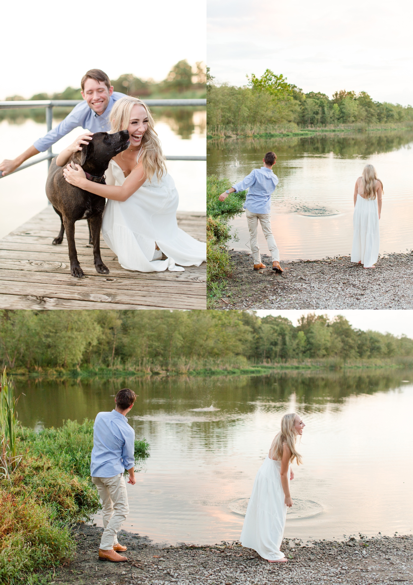 Casual lakeside engagement session