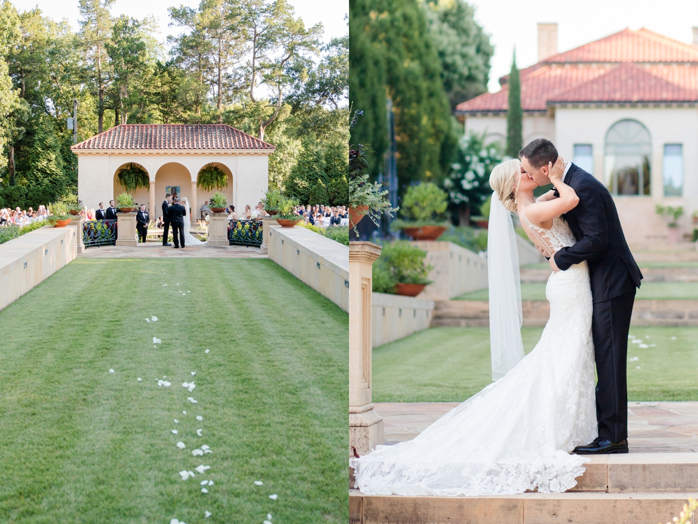 Outdoor wedding ceremony at Philbrook Museum of Art