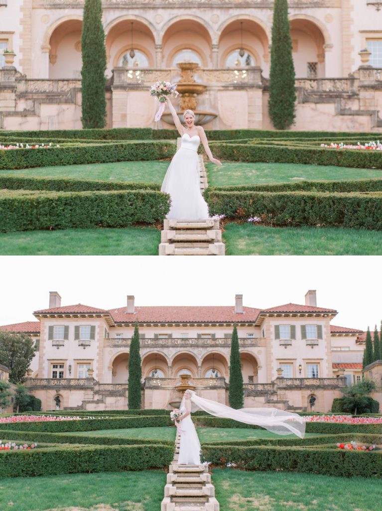 Bridal session at Philbrook Museum