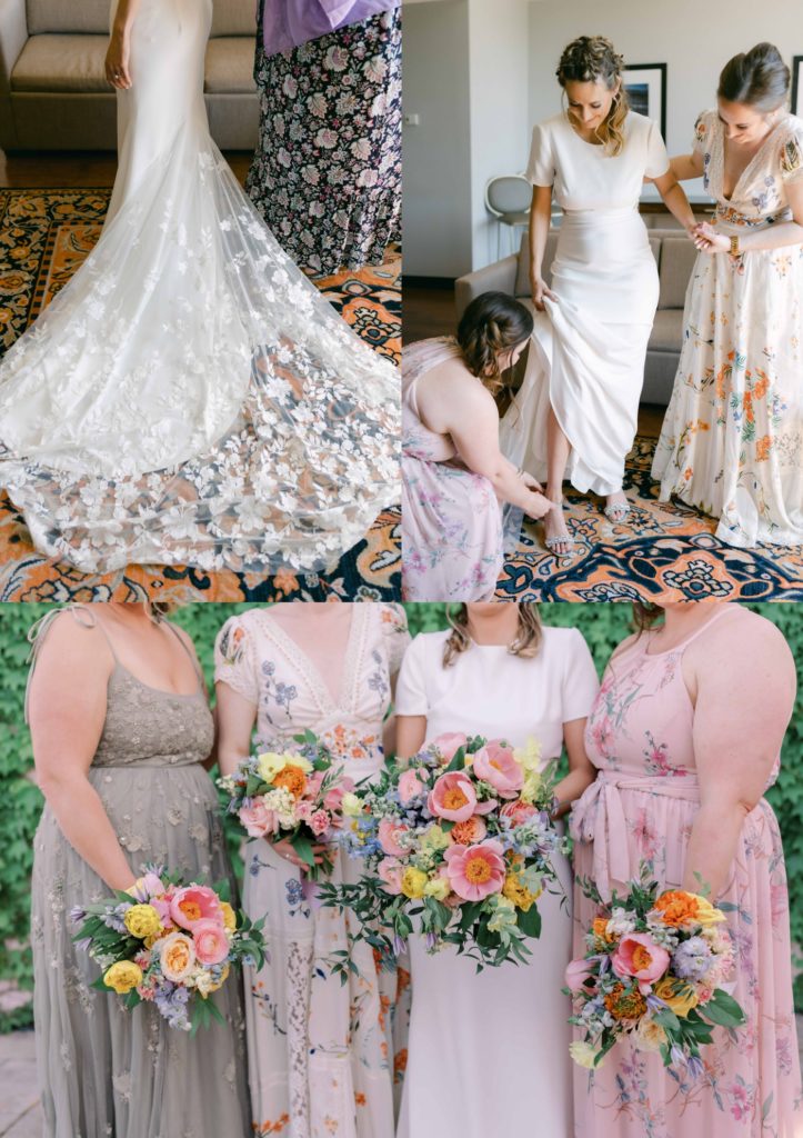 Colorful bridesmaids dresses