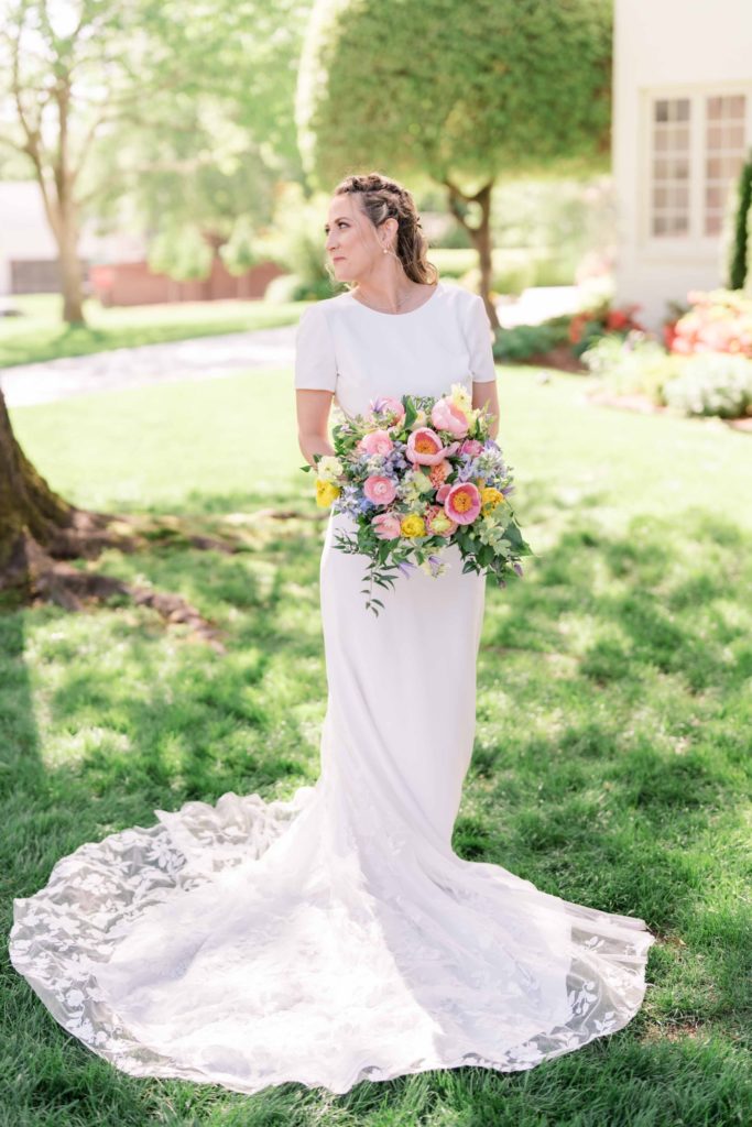 Bride in Anais Anette wedding dress