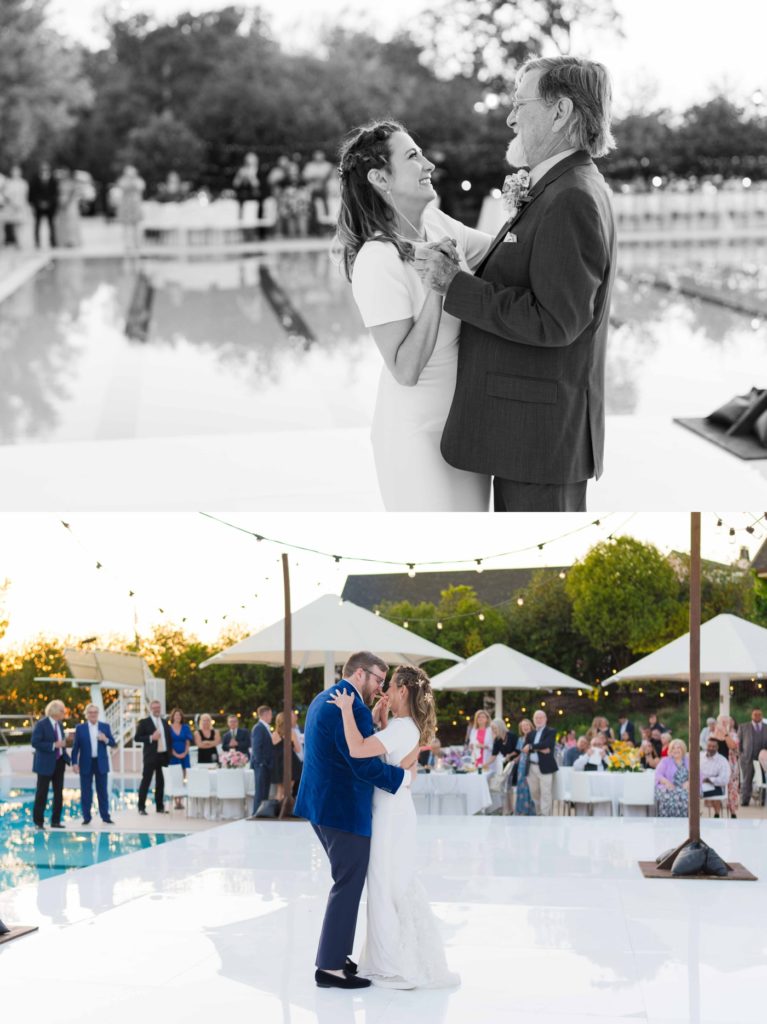 Colorful wedding at reception at southern hills country club