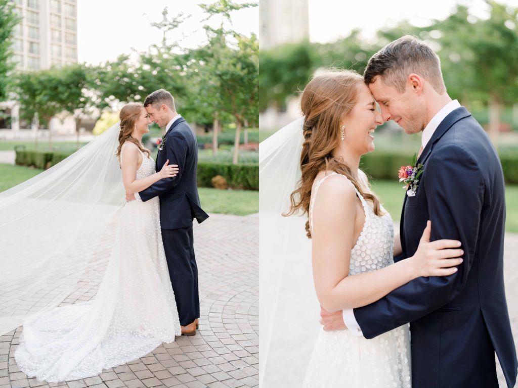 Bride and groom portraits in Downtown Tulsa