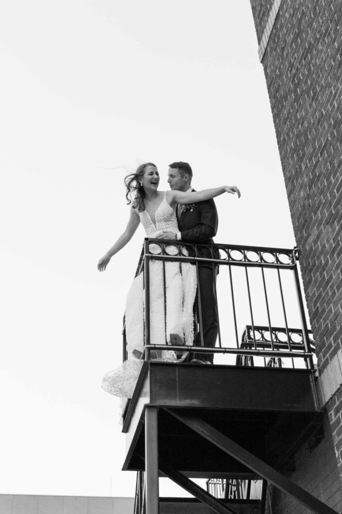 Rooftop wedding portraits