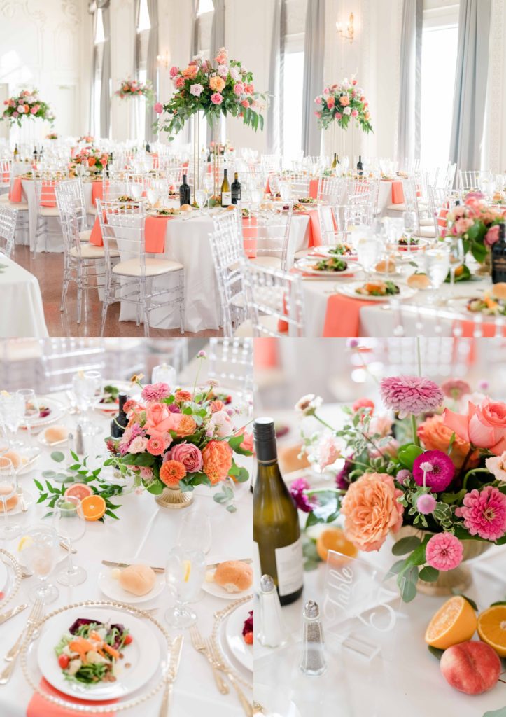 colorful wedding reception with wedding planning by Mariah's Events
