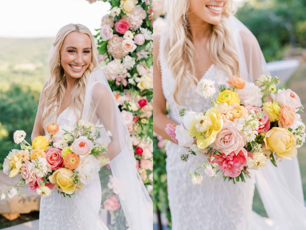 Vibrant colorful bridal bouquet