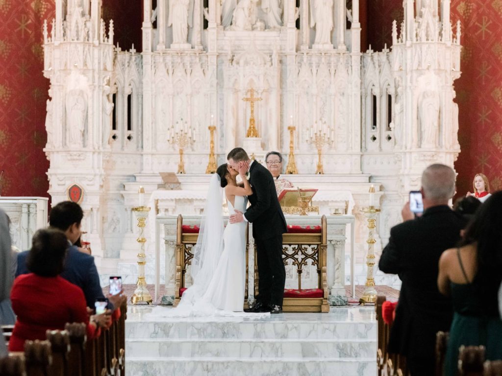 Wedding ceremony at Holy Family Cathedral in Tulsa