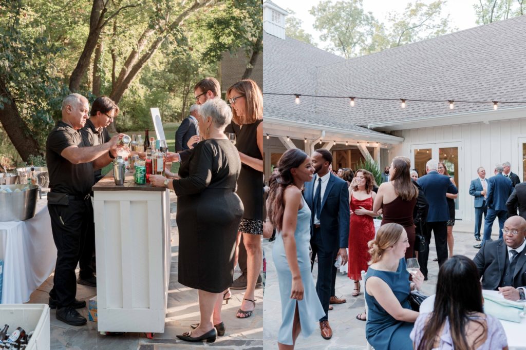 Outdoor cocktail hour for wedding in Tulsa, Oklahoma