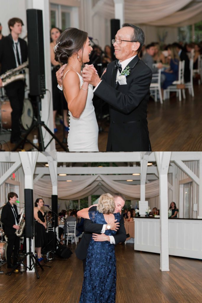 Family dances during wedding reception at Spain Ranch
