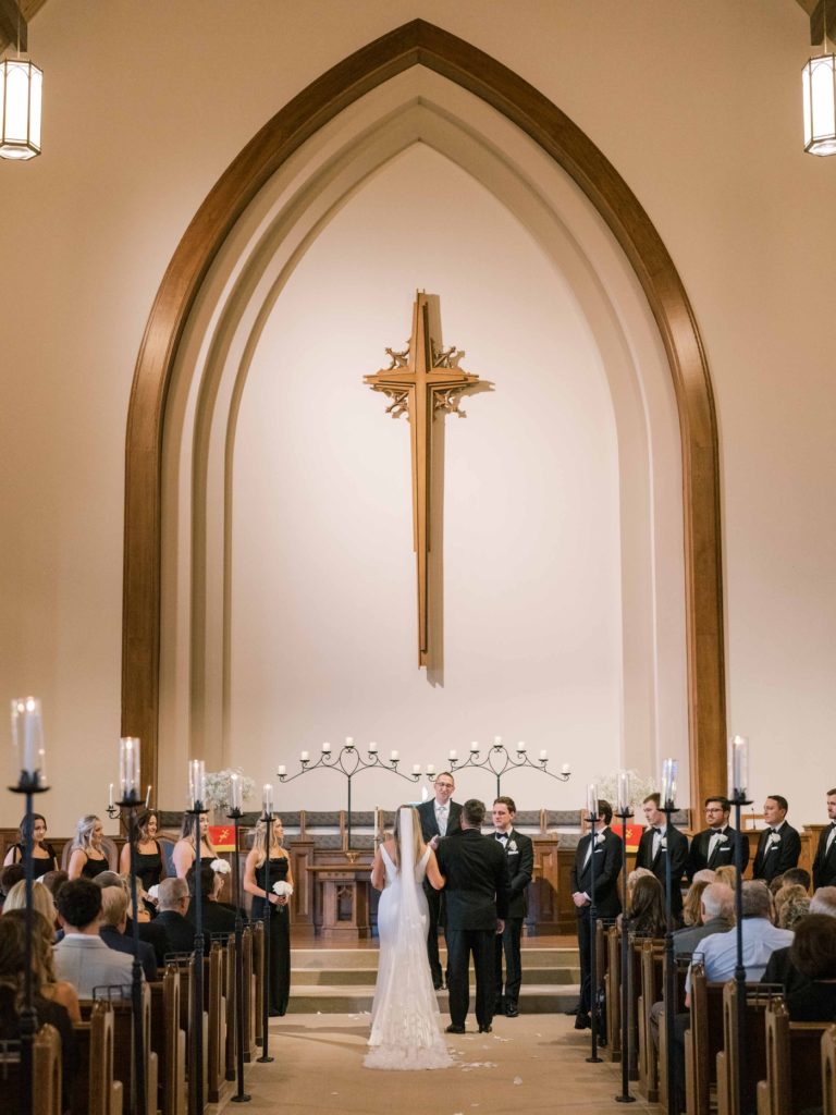 Wedding ceremony at Asbury Church in Tulsa