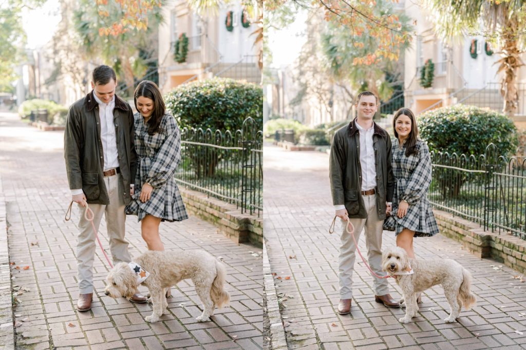 Engagement session with the couple's dog