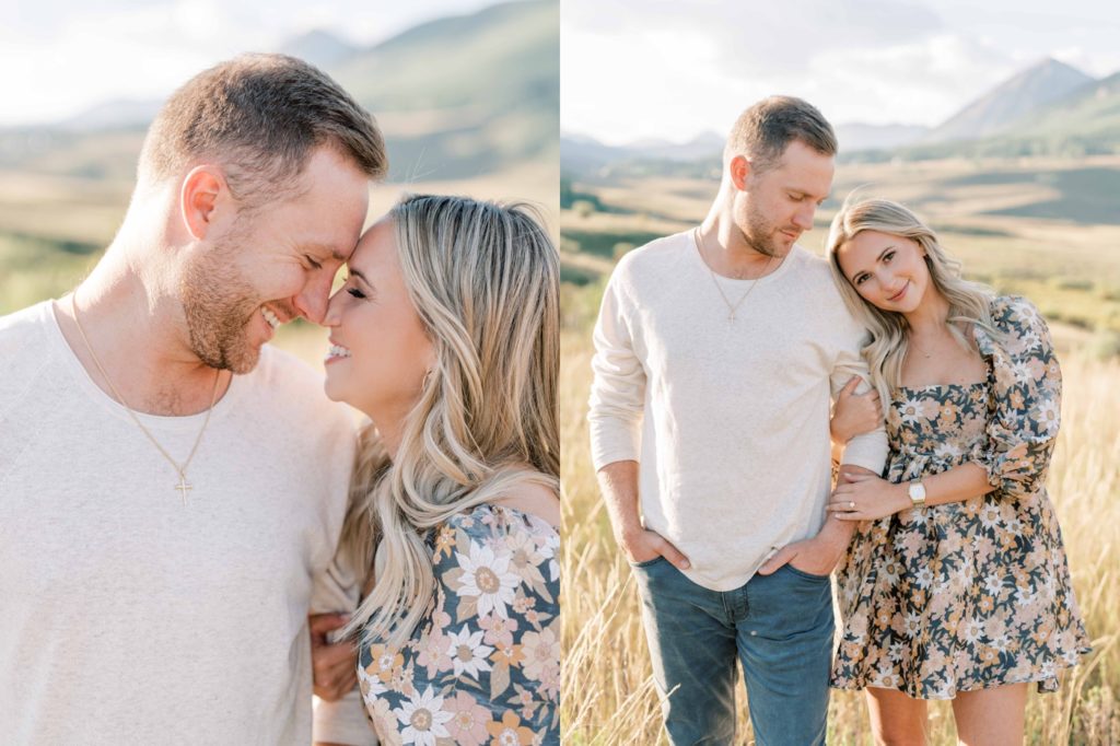 Golden hour engagement session in the mountains of Colorado