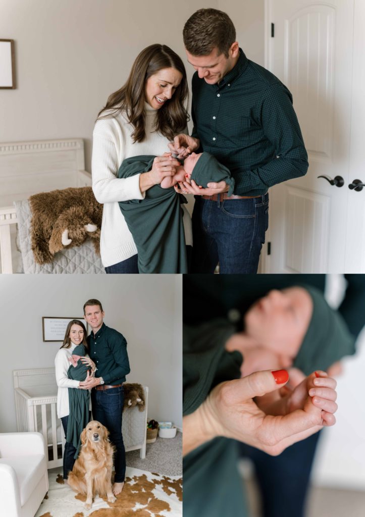 Family portraits with newborn baby in Tulsa 