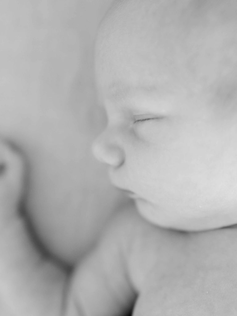 Black and white newborn session photography