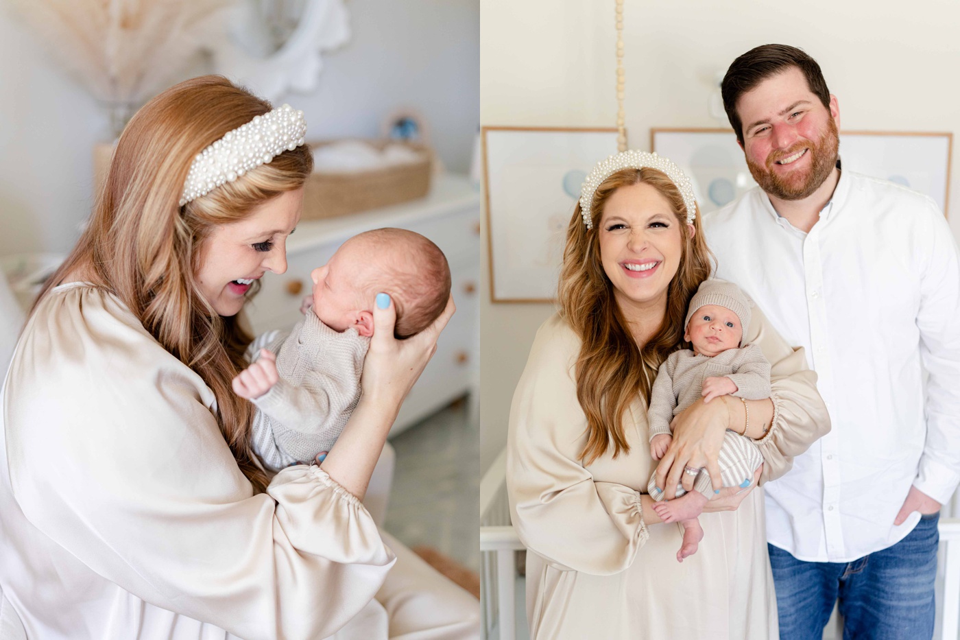 Neutral newborn session outfits