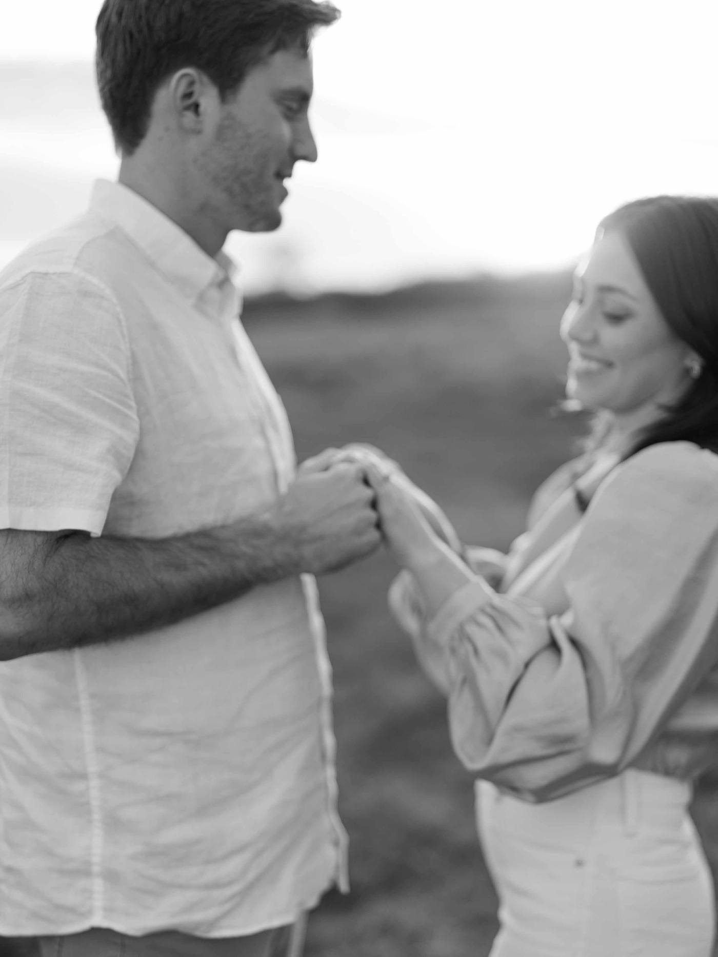 Black and white engagement photography