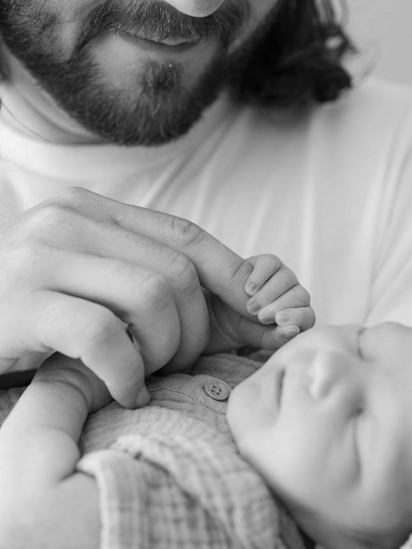 Black and white newborn photography