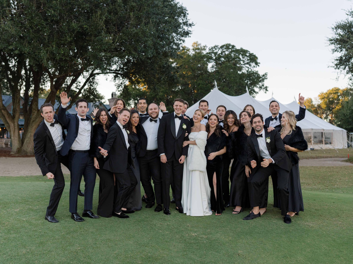 Bridal party portraits at Spring Island Club