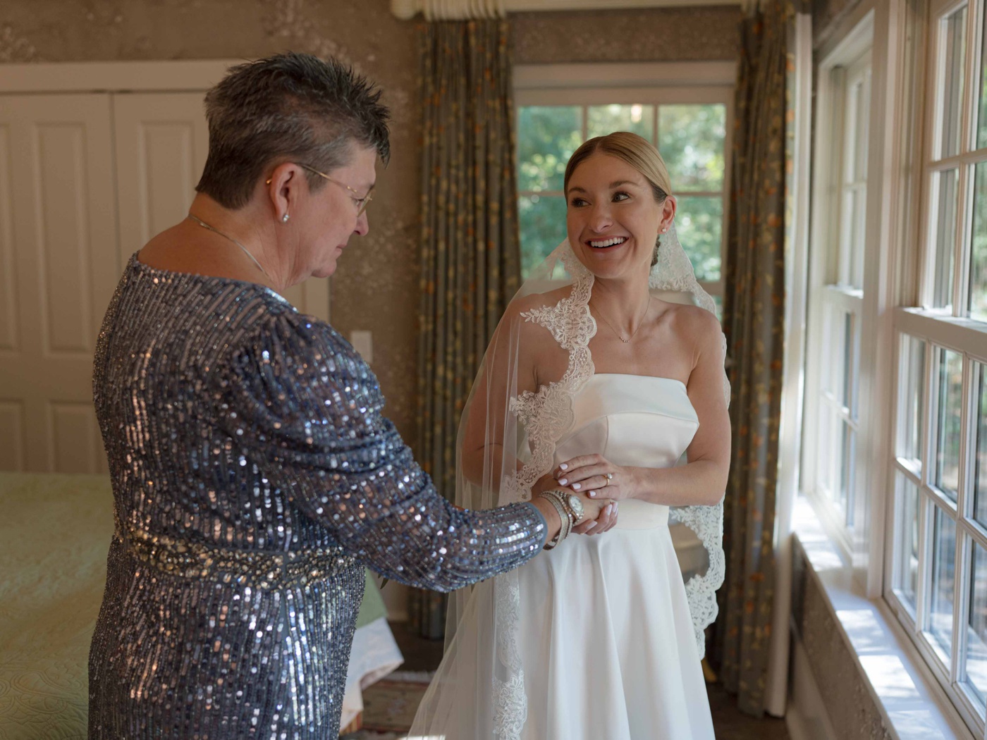 Bride getting ready for her Spring Island wedding