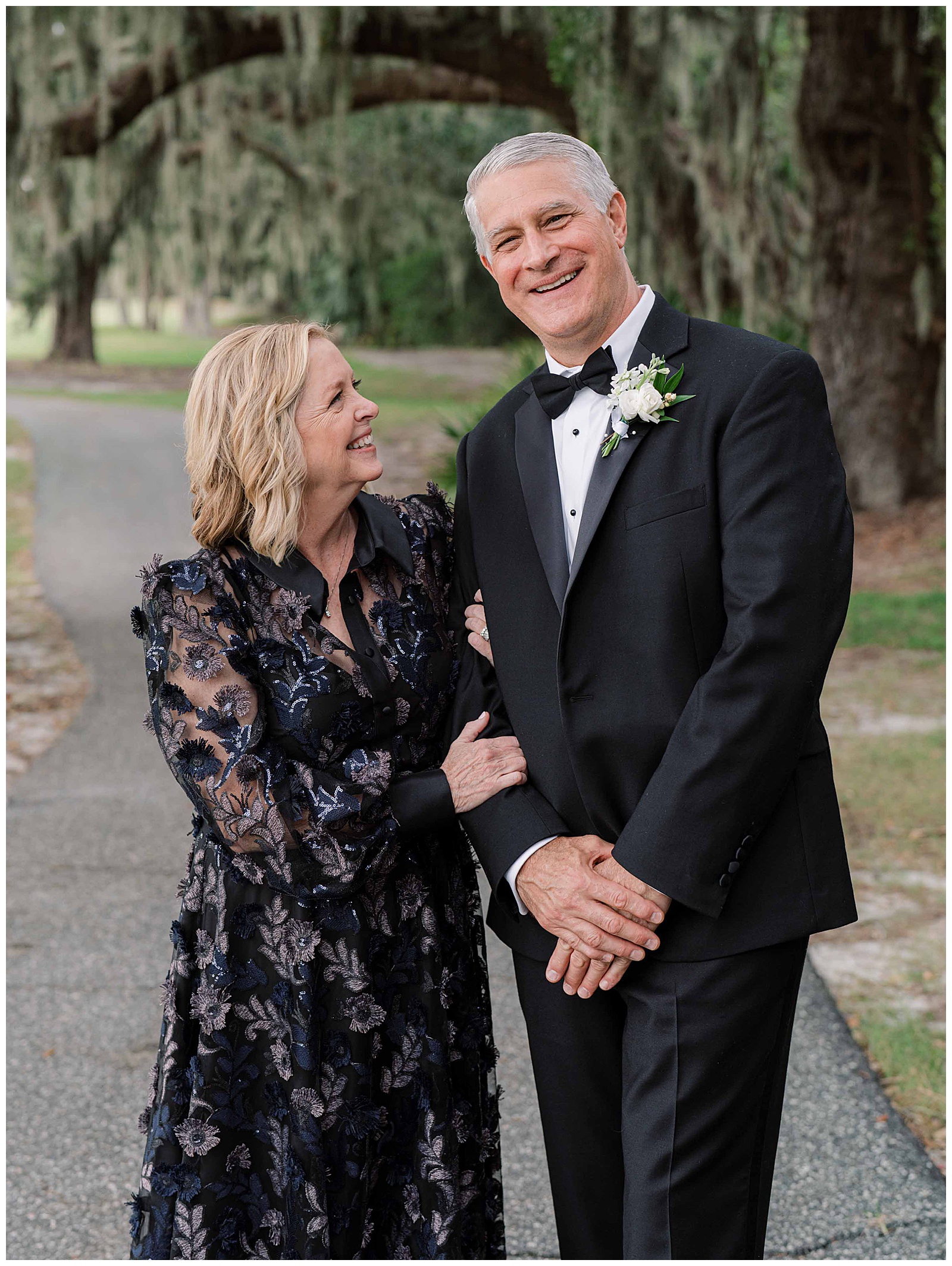 parents of the bride celebrate wedding anniversary at daughters wedding