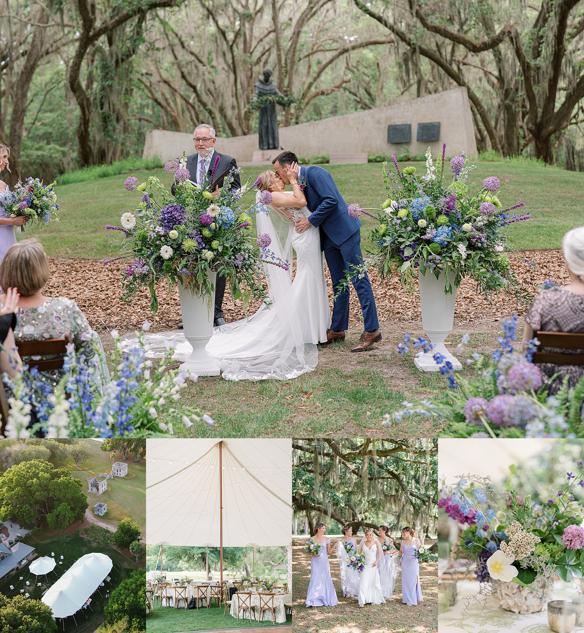 Bride and groom portraits on Spring Island captured by destination wedding photographer Holly Felts