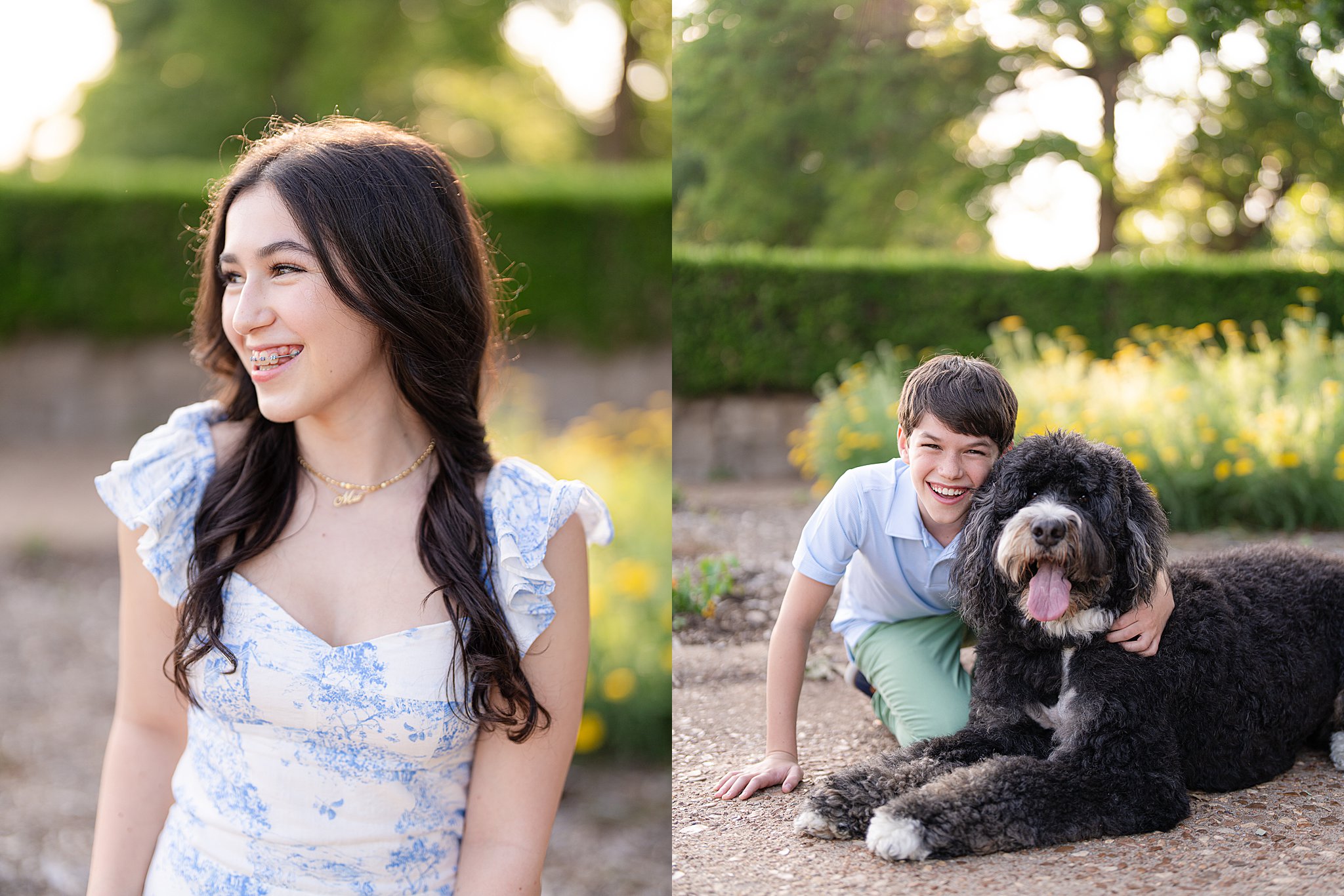 Golden hour family portrait at Woodward Park in Tulsa, OK.