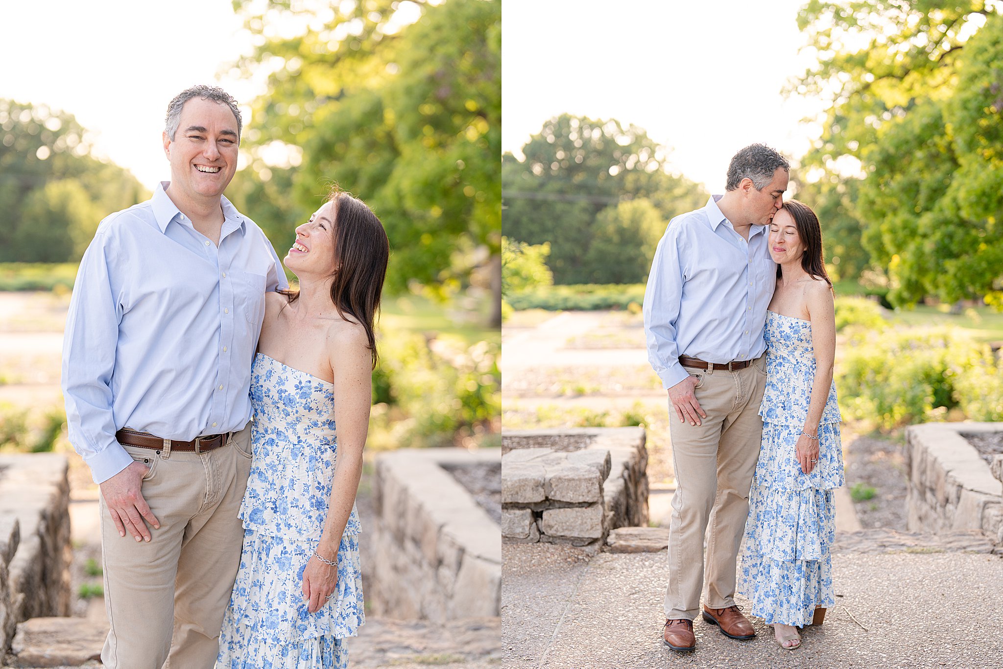 Tulsa family photographer capturing golden evening light at Woodward Park.