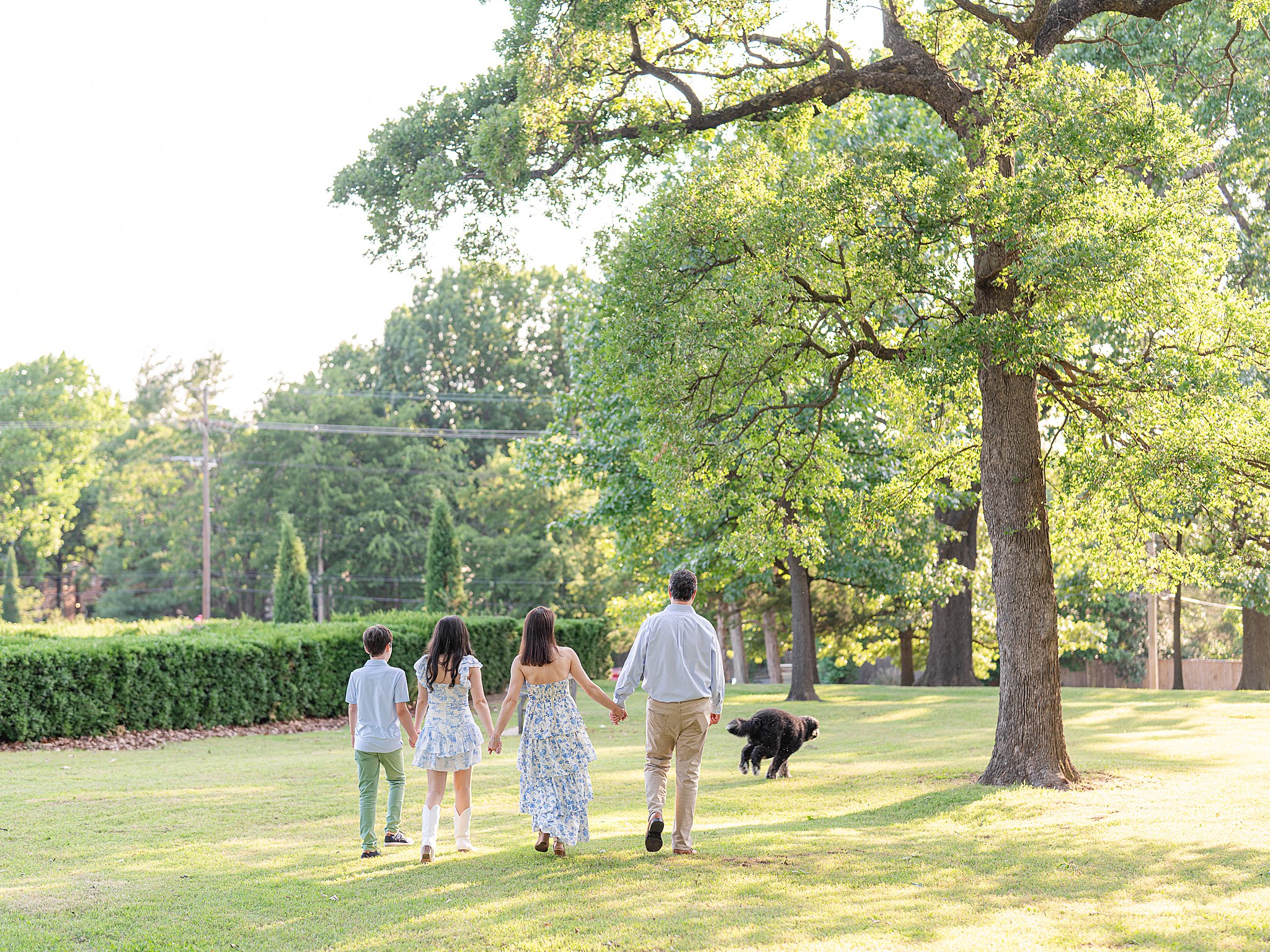 The Sack Family walking through the gardens at Woodward Park in Tulsa.