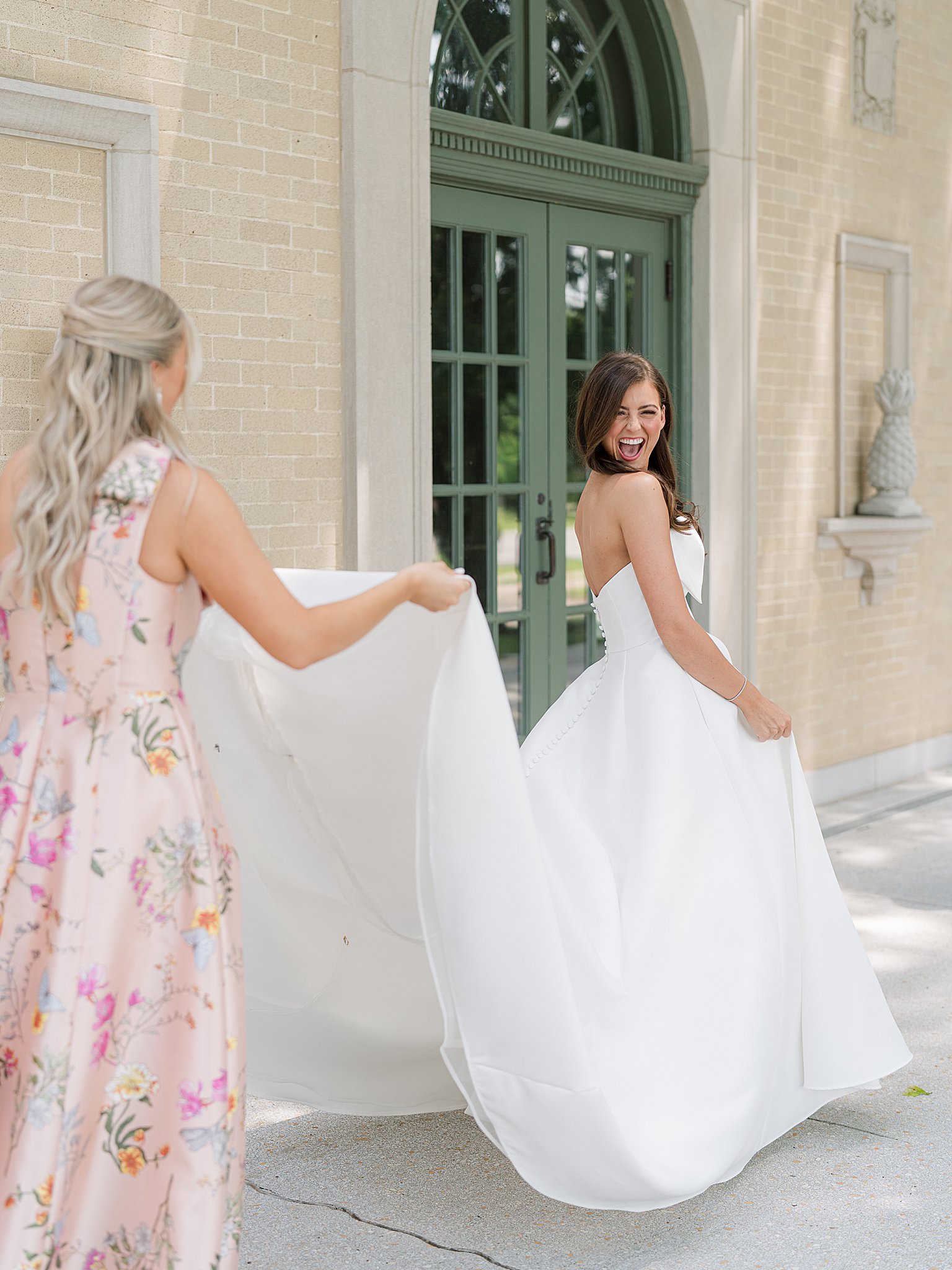 Tulsa wedding photography capturing the emotional father-daughter first look at Chapman and Libby’s wedding