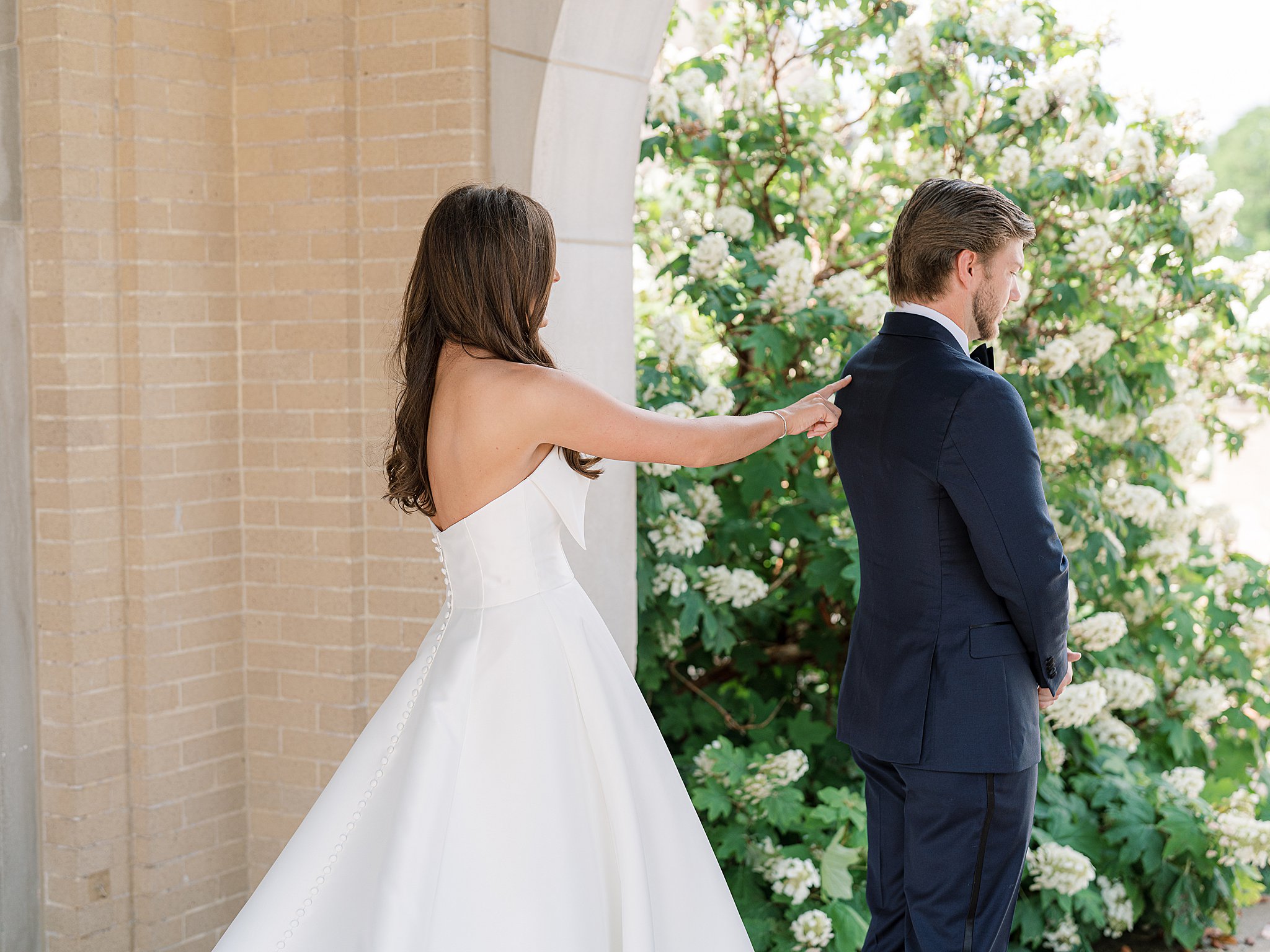 Tulsa wedding photography capturing the emotional bride and groom first look at Chapman and Libby’s wedding