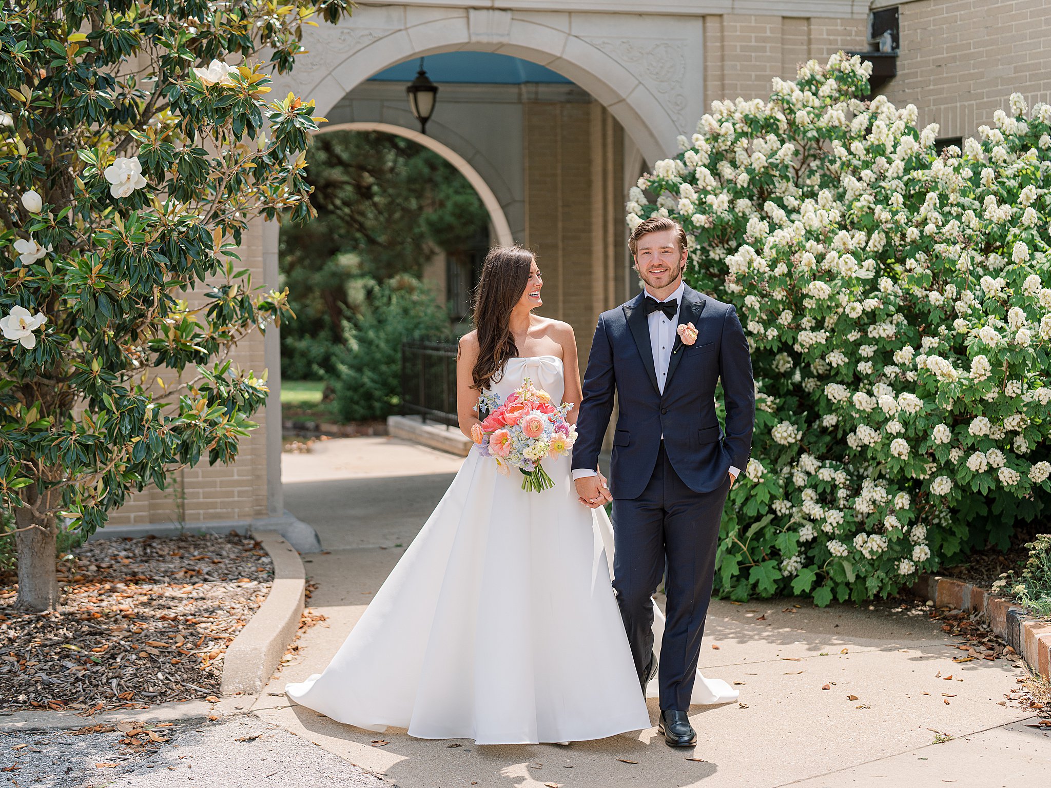 Tulsa wedding photography of a happy couple posing outdoors