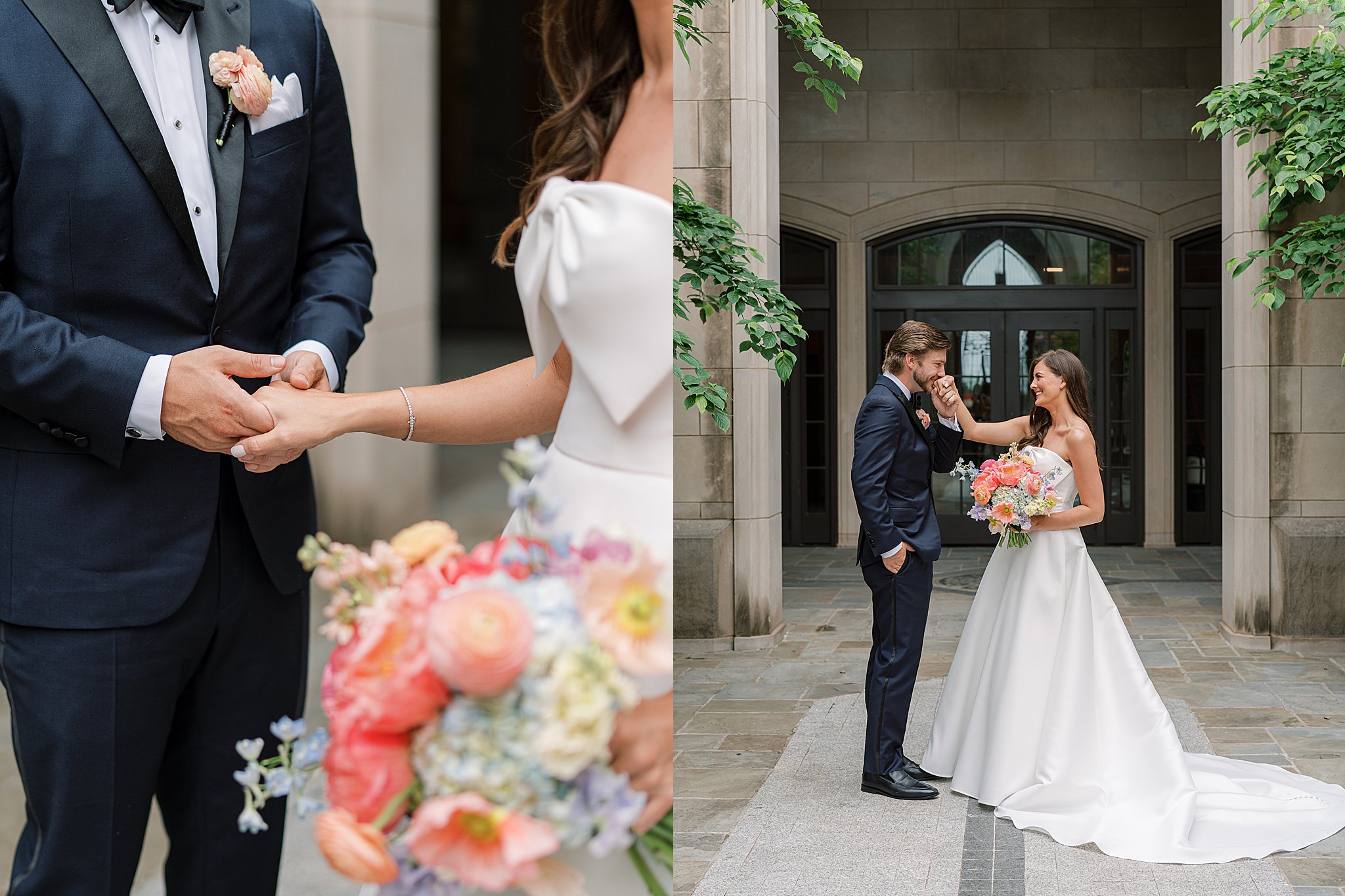 Tulsa wedding photography of bride and groom posing for romantic couple portraits