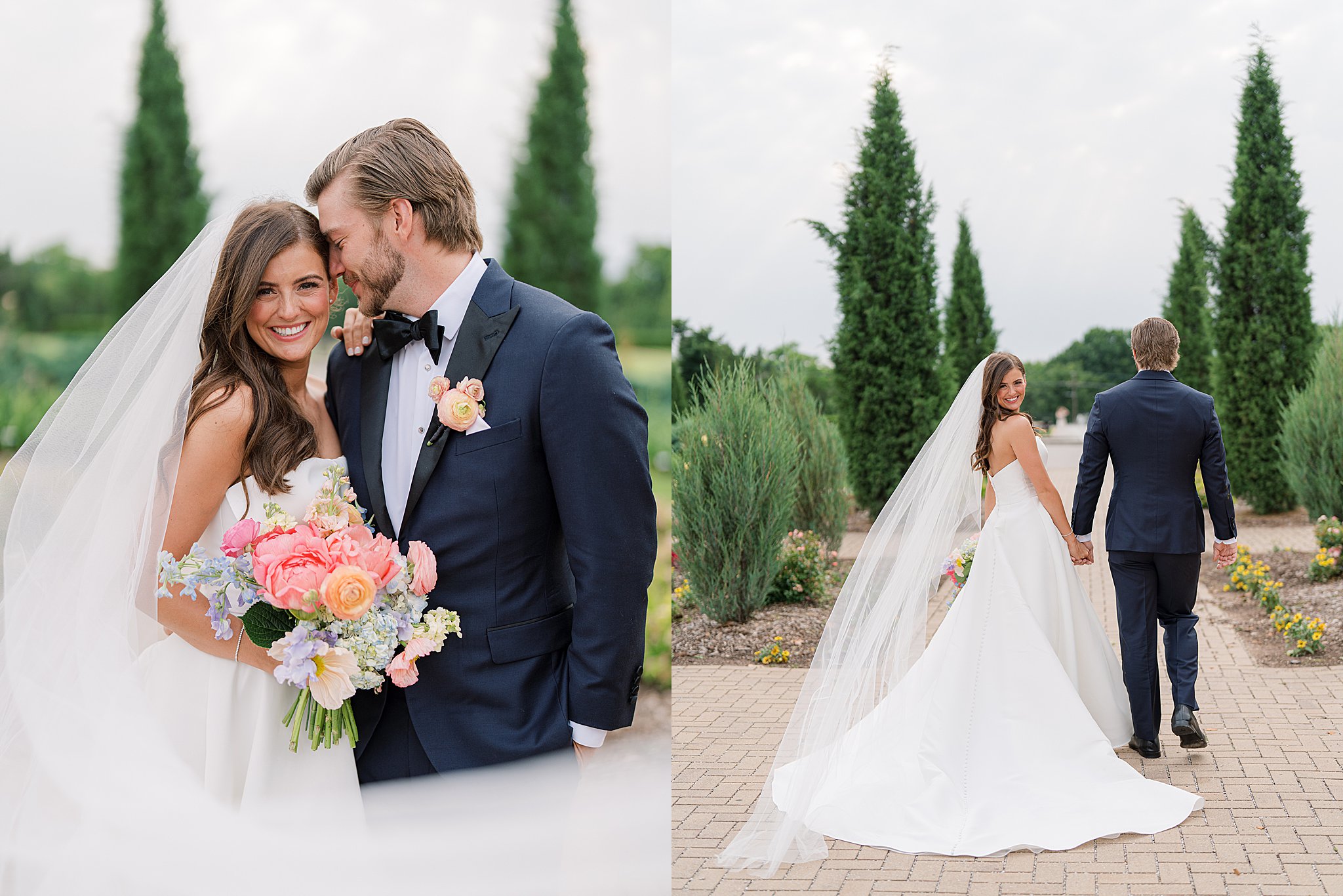 Tulsa wedding photography of bride and groom posing for romantic couple portraits