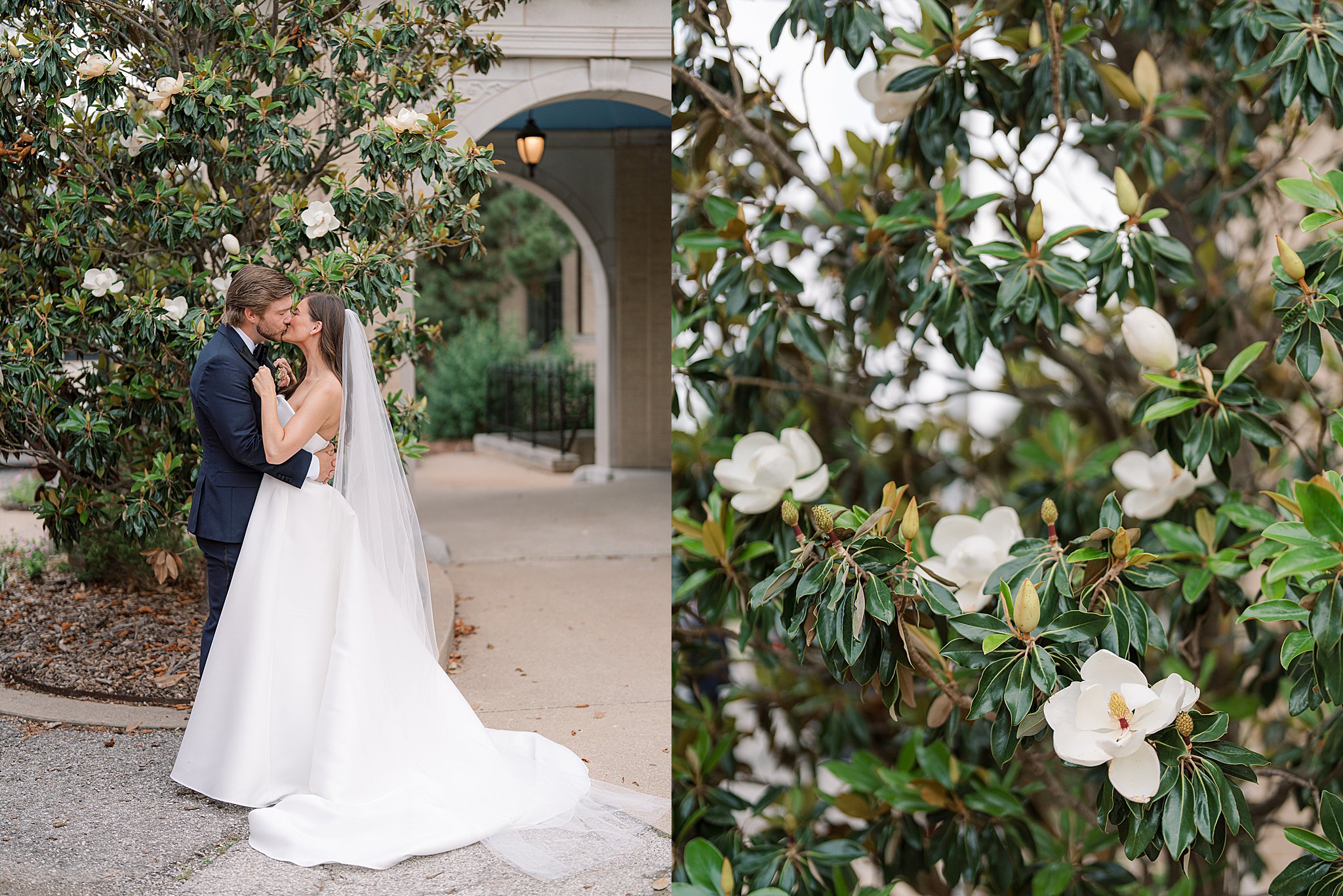 Tulsa wedding photography of bride and groom posing for romantic couple portraits