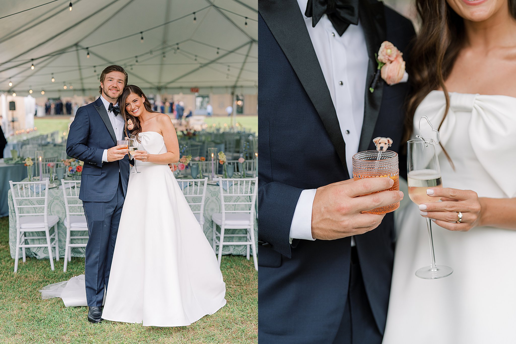 Tulsa wedding photography of wedding reception details including decor, florals, and table settings