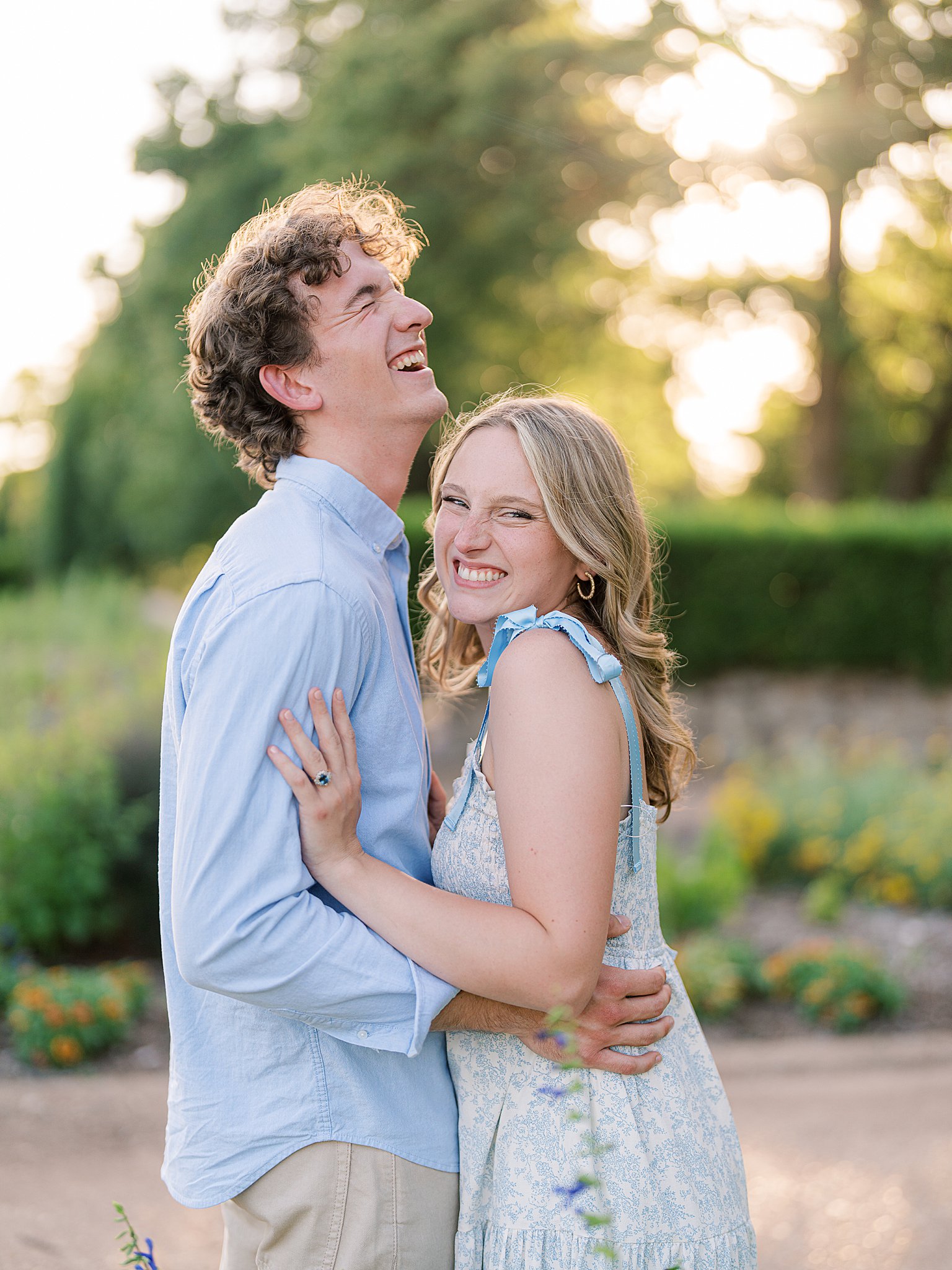 Avery and Cole Laughing During Engagement Session